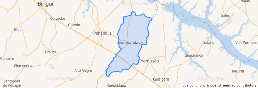 Mapa de ubicacion de Avanhandava.