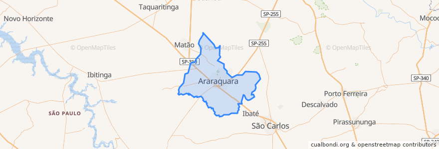 Mapa de ubicacion de Araraquara.