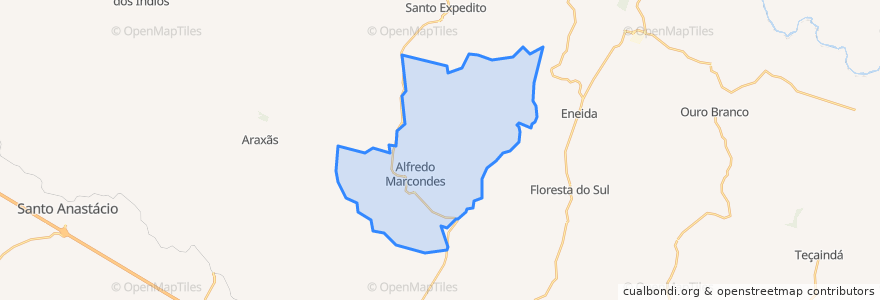 Mapa de ubicacion de Alfredo Marcondes.