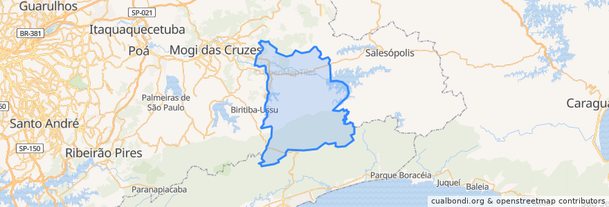 Mapa de ubicacion de Biritiba Mirim.