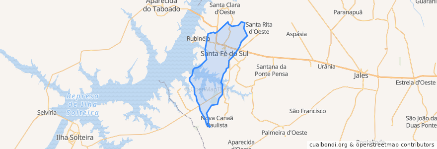 Mapa de ubicacion de Santa Fé do Sul.