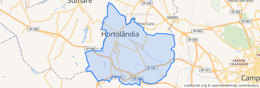 Mapa de ubicacion de Hortolândia.