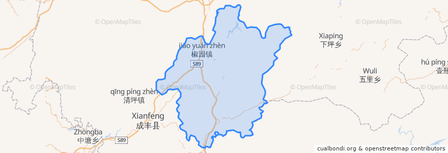 Mapa de ubicacion de 宣恩县.