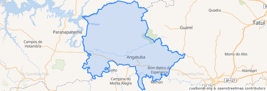 Mapa de ubicacion de Angatuba.