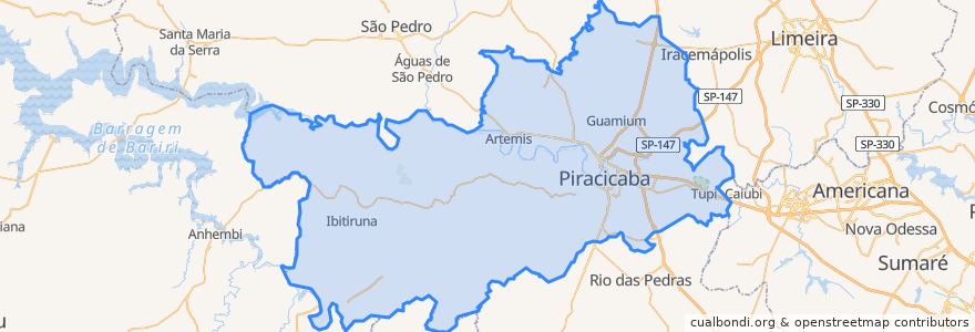 Mapa de ubicacion de Piracicaba.