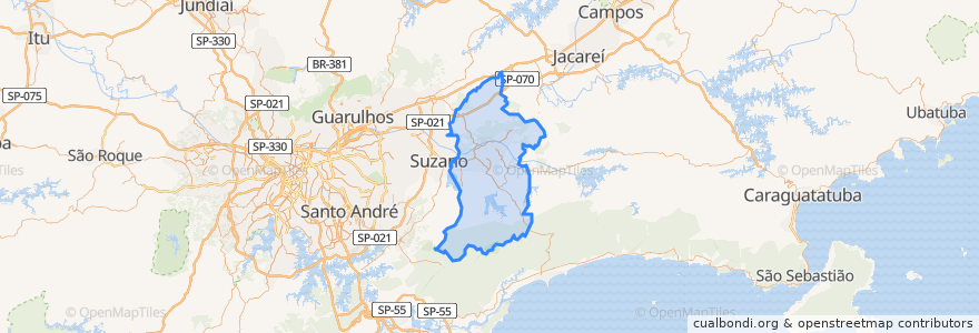 Mapa de ubicacion de Mogi das Cruzes.