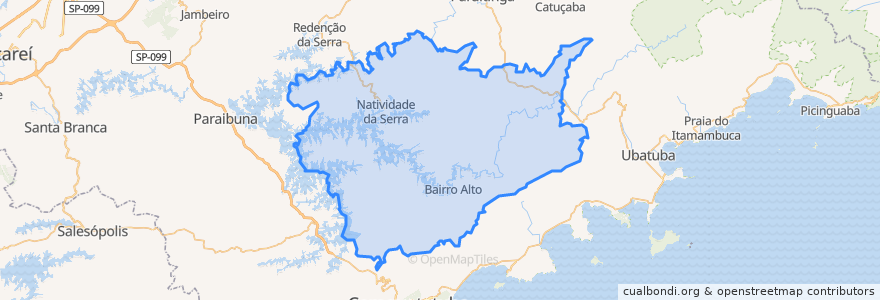 Mapa de ubicacion de Natividade da Serra.