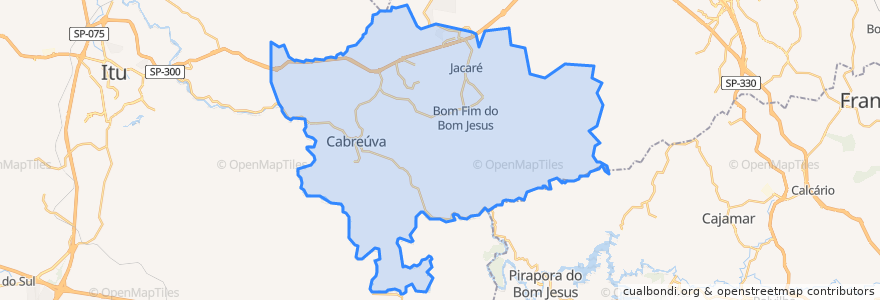 Mapa de ubicacion de Cabreúva.