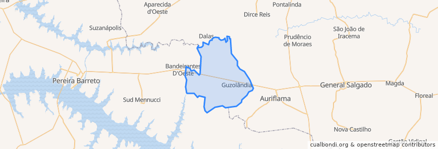 Mapa de ubicacion de Guzolândia.