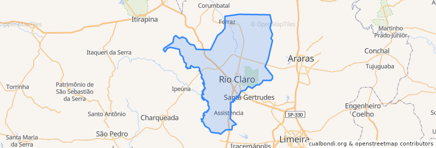 Mapa de ubicacion de Rio Claro.