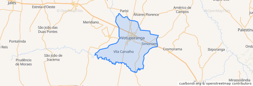 Mapa de ubicacion de Votuporanga.