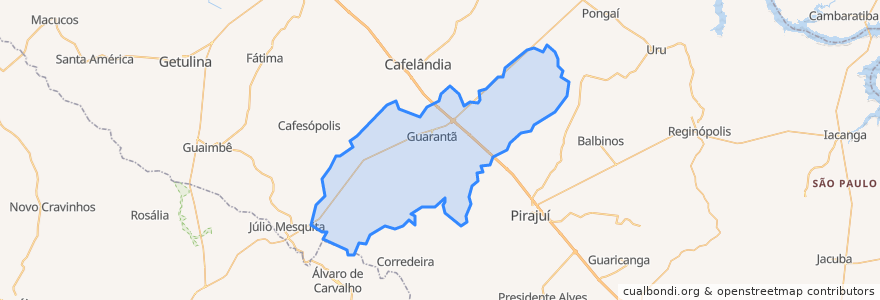 Mapa de ubicacion de Guarantã.