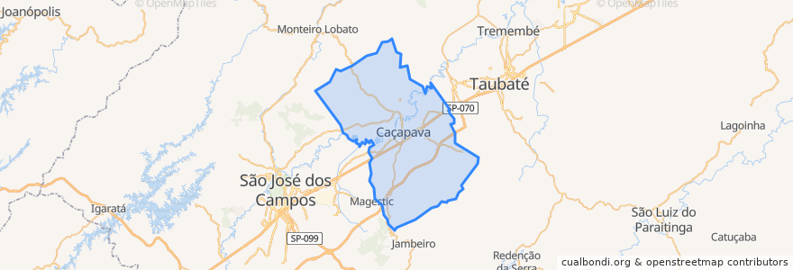 Mapa de ubicacion de Caçapava.