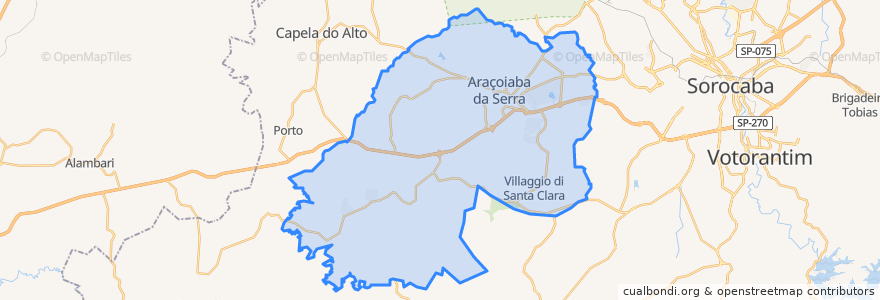 Mapa de ubicacion de Araçoiaba da Serra.