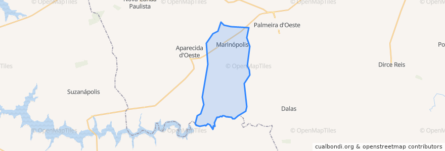 Mapa de ubicacion de Marinópolis.