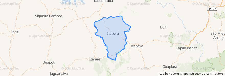 Mapa de ubicacion de Itaberá.