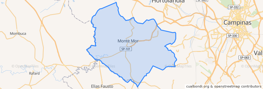 Mapa de ubicacion de Monte Mor.