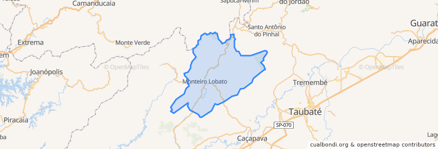 Mapa de ubicacion de Monteiro Lobato.