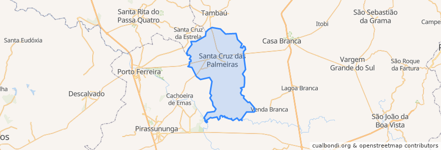 Mapa de ubicacion de Santa Cruz das Palmeiras.