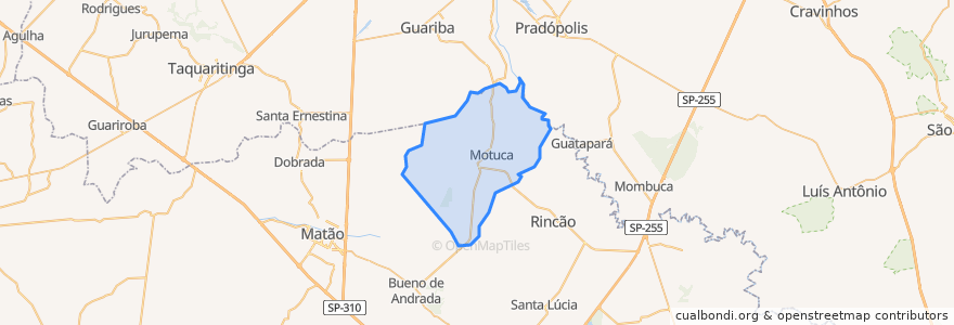 Mapa de ubicacion de Motuca.