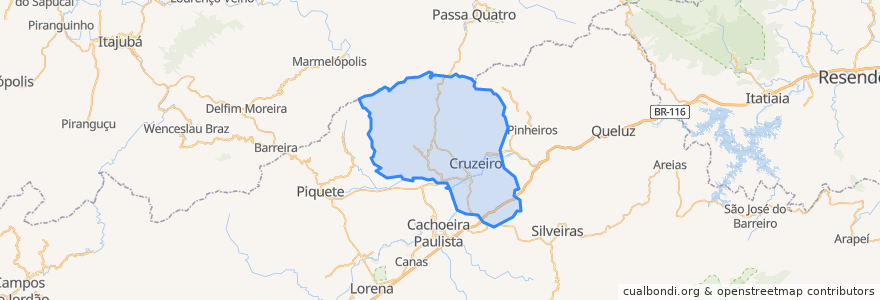 Mapa de ubicacion de Cruzeiro.