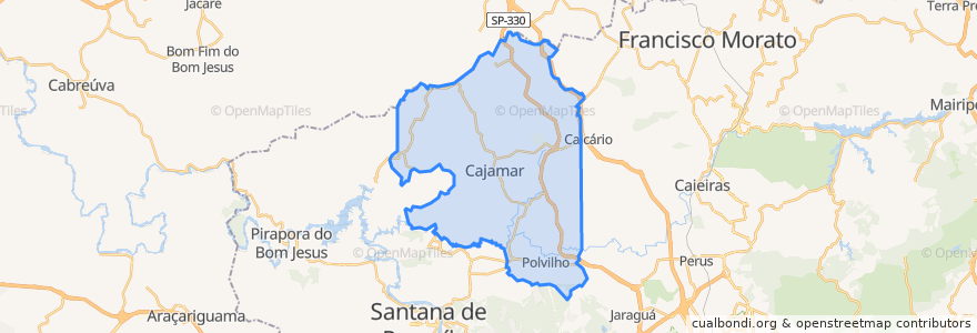 Mapa de ubicacion de Cajamar.