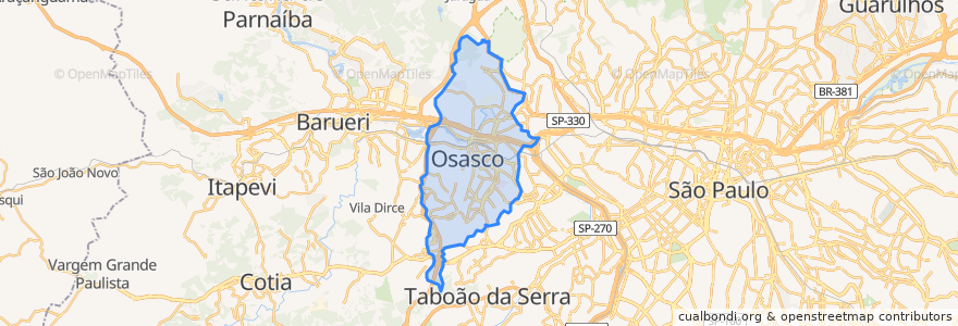 Mapa de ubicacion de Osasco.