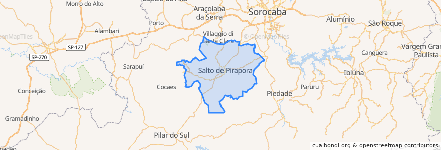 Mapa de ubicacion de Salto de Pirapora.