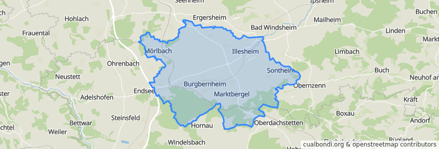 Mapa de ubicacion de Burgbernheim (VGem).