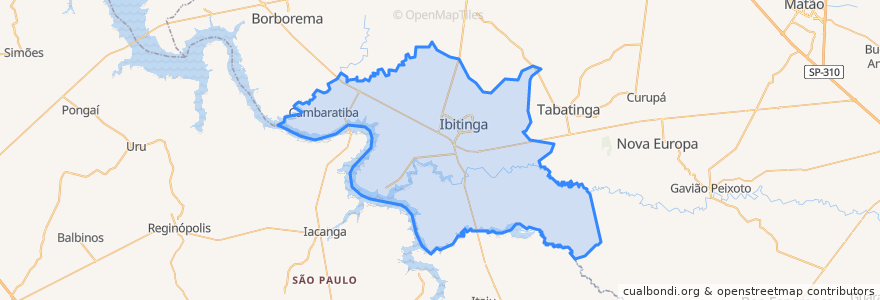 Mapa de ubicacion de Ibitinga.