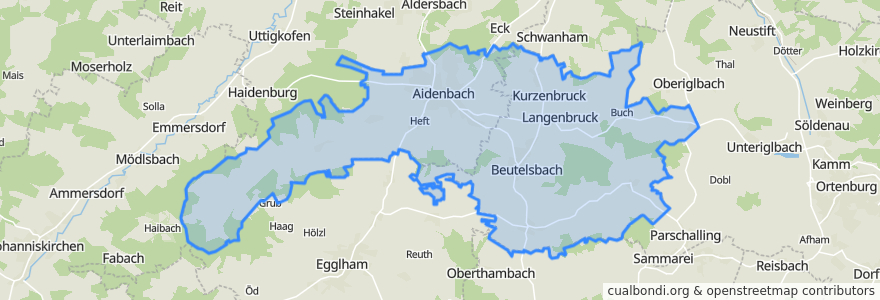 Mapa de ubicacion de Aidenbach.