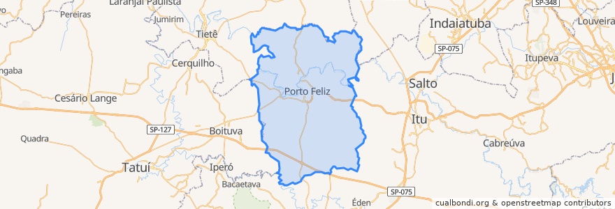 Mapa de ubicacion de Porto Feliz.