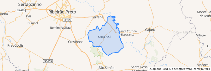 Mapa de ubicacion de Serra Azul.