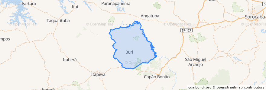 Mapa de ubicacion de Buri.