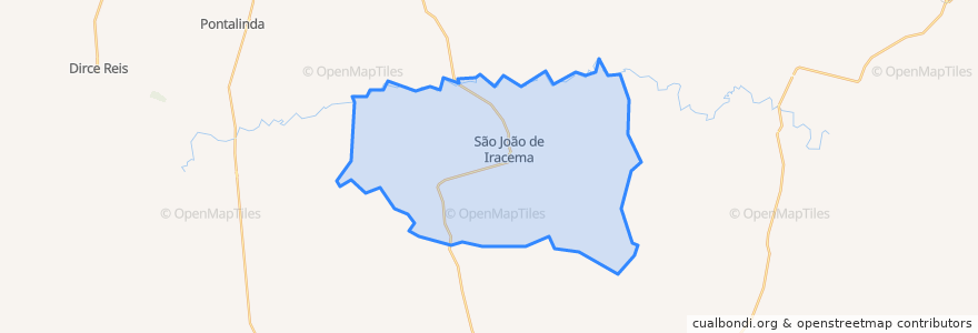 Mapa de ubicacion de São João de Iracema.