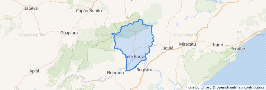 Mapa de ubicacion de Sete Barras.