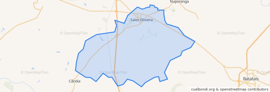 Mapa de ubicacion de Sales Oliveira.