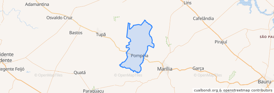 Mapa de ubicacion de Pompeia.