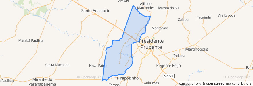 Mapa de ubicacion de Álvares Machado.