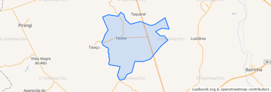 Mapa de ubicacion de Taiúva.