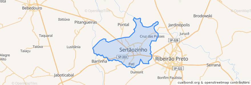 Mapa de ubicacion de Sertãozinho.