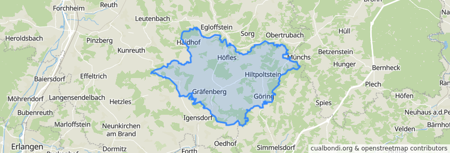 Mapa de ubicacion de Gräfenberg (VGem).