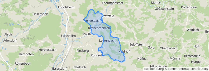 Mapa de ubicacion de Kirchehrenbach (VGem).