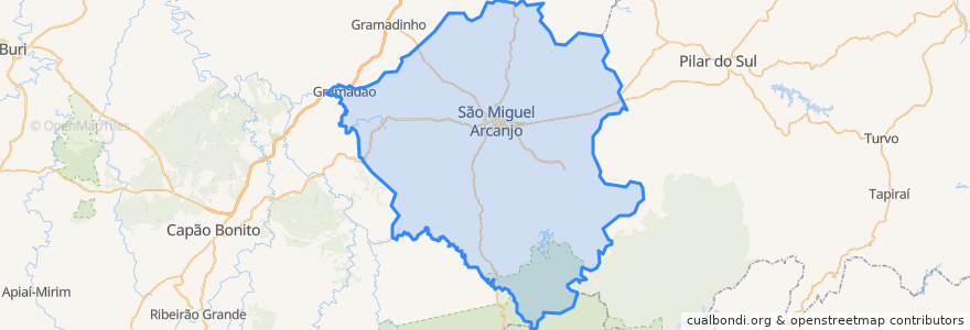 Mapa de ubicacion de São Miguel Arcanjo.