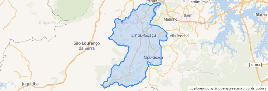 Mapa de ubicacion de Embu-Guaçu.