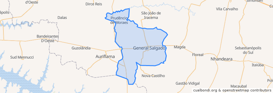 Mapa de ubicacion de General Salgado.