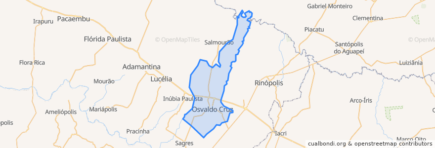 Mapa de ubicacion de Osvaldo Cruz.