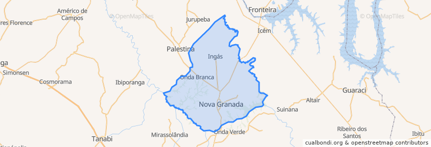 Mapa de ubicacion de Nova Granada.