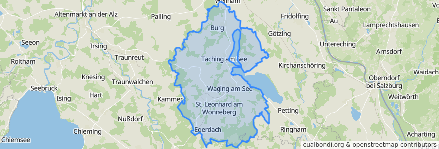 Mapa de ubicacion de Waging am See (VGem).