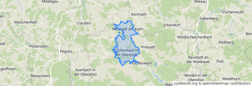 Mapa de ubicacion de Eschenbach in der Oberpfalz (VGem).